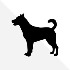 Black Silhouette of Dog in Vector Style
