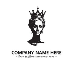 Head of queen logo company design vector illustration