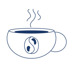 cup of coffee with steam, cup of hot coffee, cup of coffee