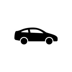 Car monochrome icon. Simple solid style. Pictogram, silhouette, automotive, black, shape, flat sign, symbol, vehicle concept. Vector illustration isolated