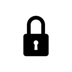 Lock icon. Simple solid style. Locker, closed, padlock, key, symbol, private, web, flat, password, safety, secure concept. Vector illustration isolated