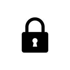 Lock icon. Simple solid style. Locker, closed, padlock, key, symbol, private, web, flat, password, safety, secure concept. Vector illustration isolated
