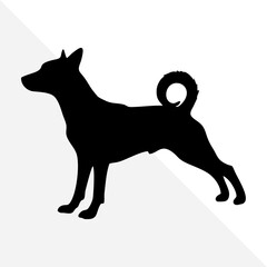 Black Silhouette of Dog in Vector Style