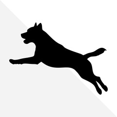 Dog Silhouette Isolated on White Background