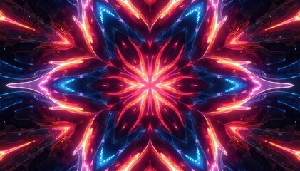 Symmetrical kaleidoscope with radiating lines and curves , symmetry, complex