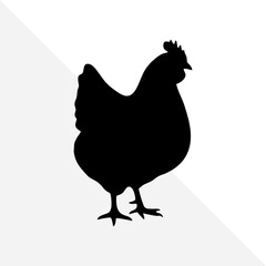 Minimalist Chicken Silhouette on Plain Background