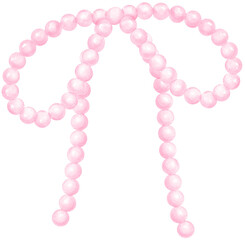 Cute Pink Pearl Bow Watercolor Vintage y2k 