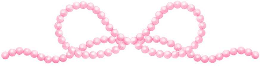 Pink Pearl Bow Border Watercolor Vintage y2k Style