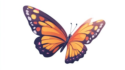 Obraz premium Flying monarch butterfly, vibrant colors