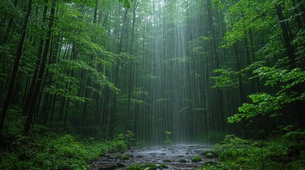 Obraz premium Enchanted Rain Forest: A Serene Escape into Nature's Embrace