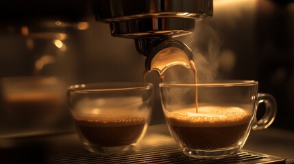 Espresso Perfection: Steaming Cups of Rich Coffee