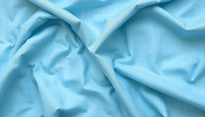 Light blue chambray fabric, subtly textured, flat lay background, style, overhead shot