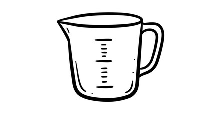 Measuring Cup Line Art Illustration
