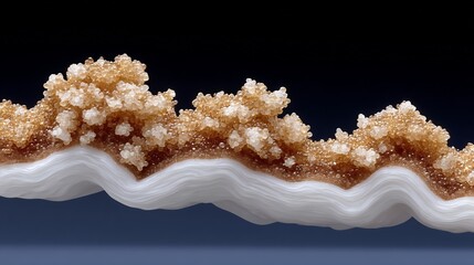 Wavy Aragonite Crystal Formation with Closeup Macro.