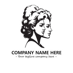 Head of queen logo company design vector illustration