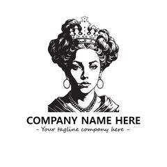Head of queen logo company design vector illustration
