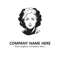 Head of queen logo company design vector illustration