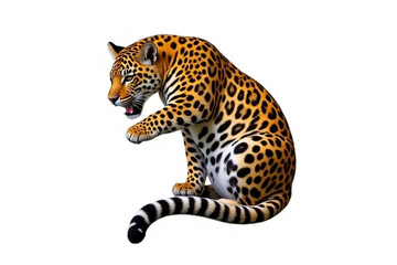 Obraz premium Golden Jaguar Portrait Majestic Feline Spotted Coat Alert Expression Wildlife Photography Big Cat