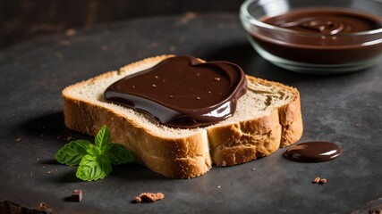 Minimalist Toast Topped with Chocolate Spread