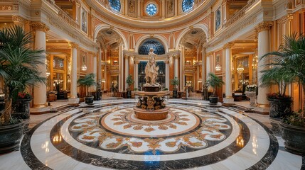 Obraz premium Grand hotel lobby, ornate interior