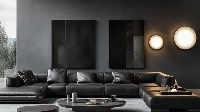 Modern Dark Living Room Interior Design