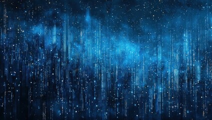 Abstract digital cityscape at night