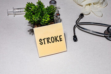 Stroke Note on the Desk – Medical Concept