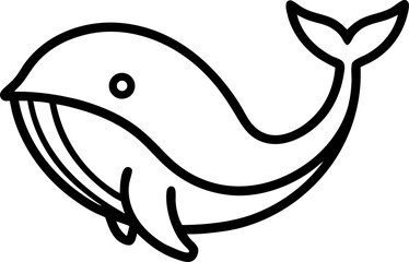 Obraz premium vector illustration of cartoon whale fish