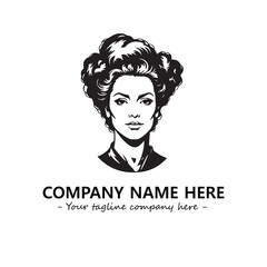 Head of queen logo company design vector illustration