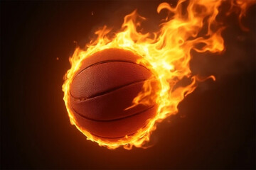 Fototapeta premium Fiery Basketball in Motion – Symbolizing Speed and Power