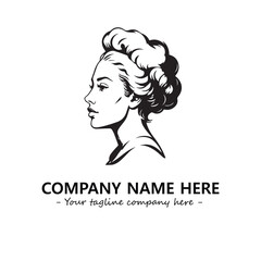 Head of queen logo company design vector illustration