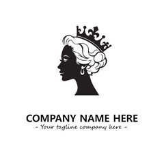 Head of queen logo company design vector illustration