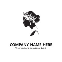 Head of queen logo company design vector illustration