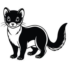 Obraz premium Pine Marten vector illustration white background