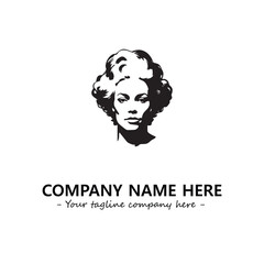 Head of queen logo company design vector illustration