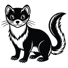 Obraz premium Pine Marten vector illustration white background