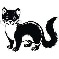 Obraz premium Pine Marten vector illustration white background