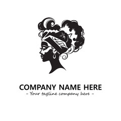 Head of queen logo company design vector illustration