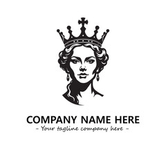 Head of queen logo company design vector illustration