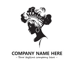 Head of queen logo company design vector illustration