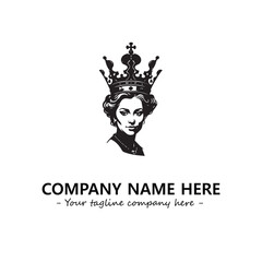 Head of queen logo company design vector illustration