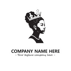 Head of queen logo company design vector illustration