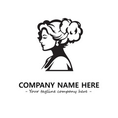 Head of queen logo company design vector illustration
