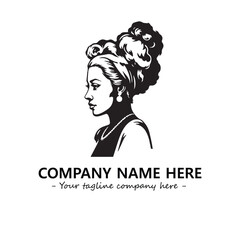 Head of queen logo company design vector illustration