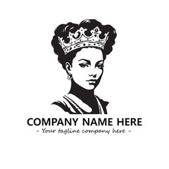 Head of queen logo company design vector illustration