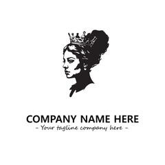 Head of queen logo company design vector illustration