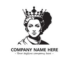 Head of queen logo company design vector illustration