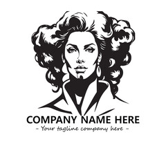 Head of queen logo company design vector illustration
