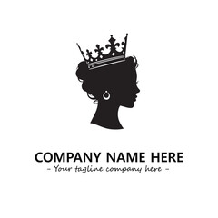 Head of queen logo company design vector illustration