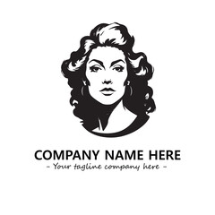 Head of queen logo company design vector illustration